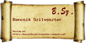 Bencsik Szilveszter névjegykártya